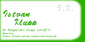 istvan klupp business card